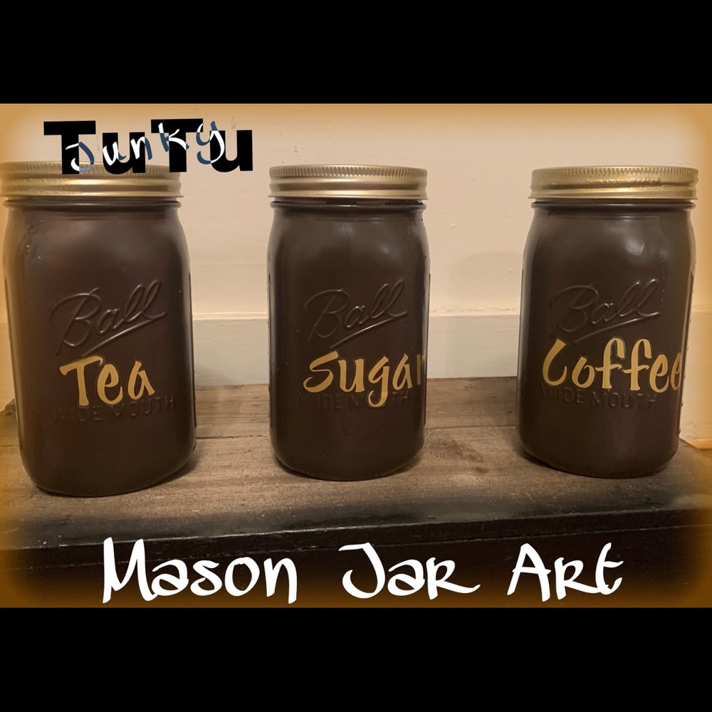 Custom Painted Mason Jar Home Decor for kitchen